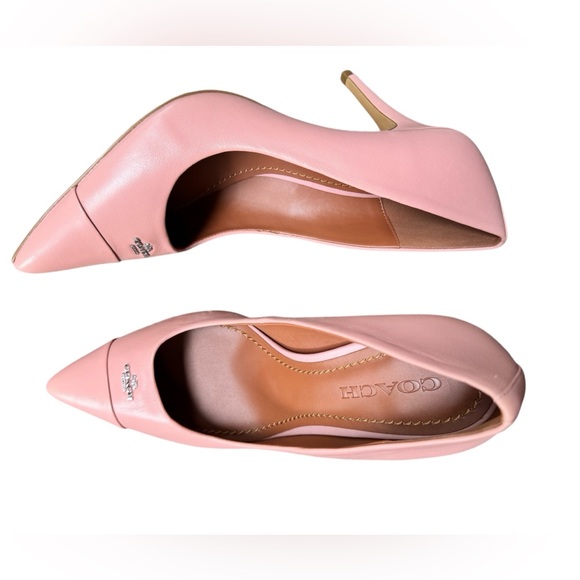 Coach Women's Blush Leather Heels - Picture 7 of 16